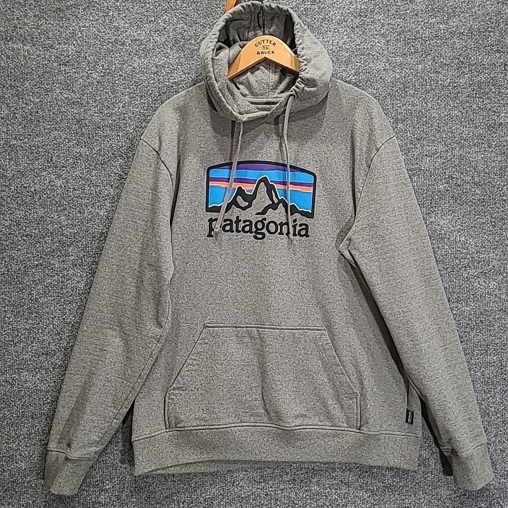 Patagonia Fitz Roy Horizon Uprisal Hoody Mens Grey Hoodie Pullover XL Outdoor - Picture 2 of 9